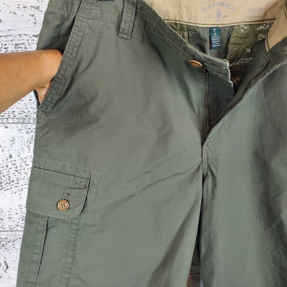 G.H. Bass & Co. Stretch Ripstop Cargo Army Dust Shorts Men Size 34W New With Tag - Picture 5 of 6